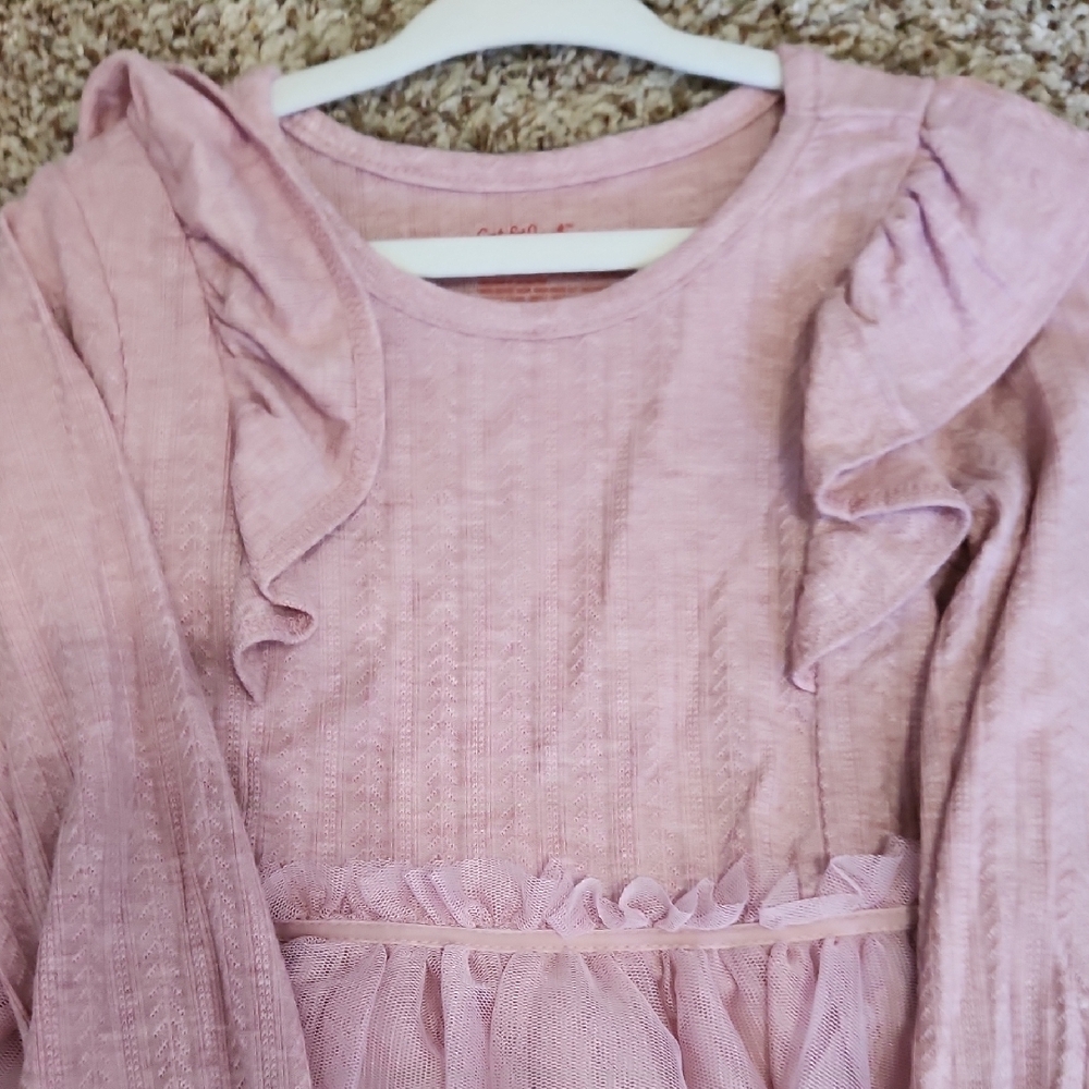 Pink Ruffled Kids Dress - Picture 3 of 5